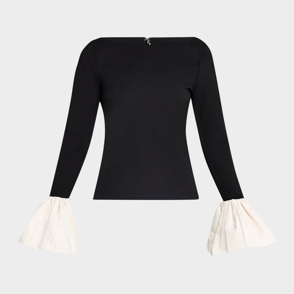 Elegant Black and Cream Women's Top